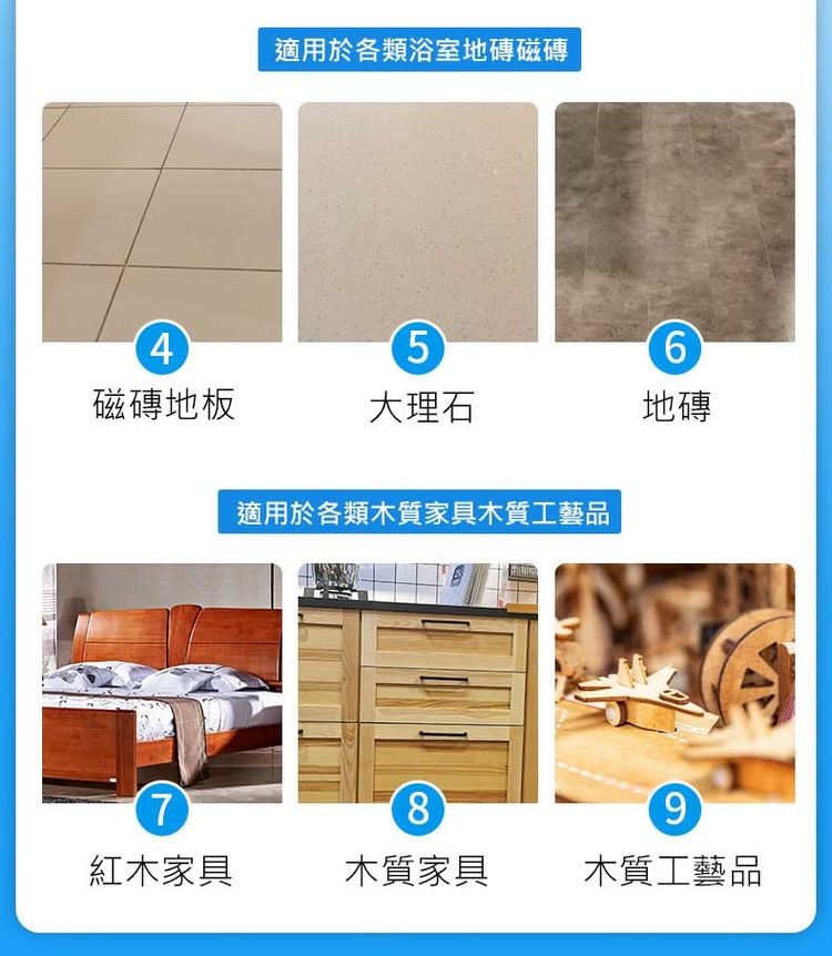 磁磚地板，紅木家具，適用於各類浴室地磚磁磚，大理石，適用於各類木質家具木質工藝品，木質家具，木質工藝品。