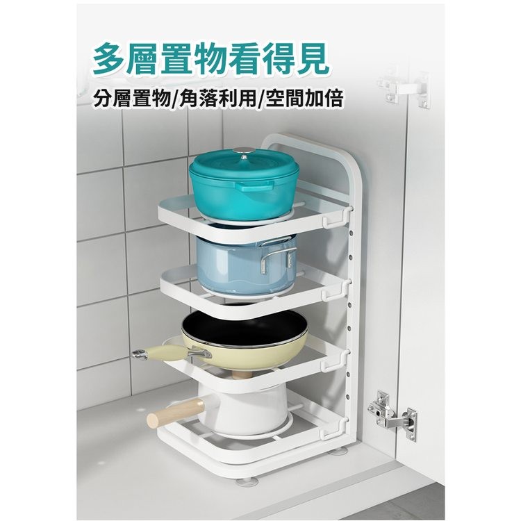 多層置物看得見，分層置物/角落利用/空間加倍。
