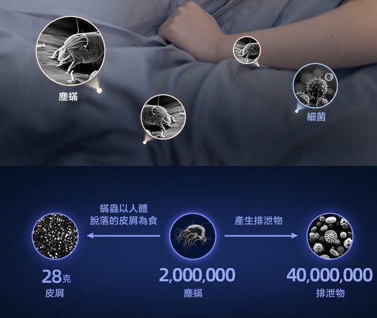 28克，蟎蟲以人體，脫落的皮屑為食，產生排泄物，排泄物。