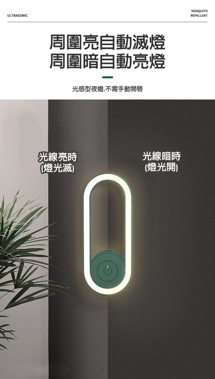 周圍亮自動滅燈，周圍暗自動亮燈，光感型夜燈,不需手動開啓，光線亮時，(燈光滅)，光線暗時，(燈光開)。