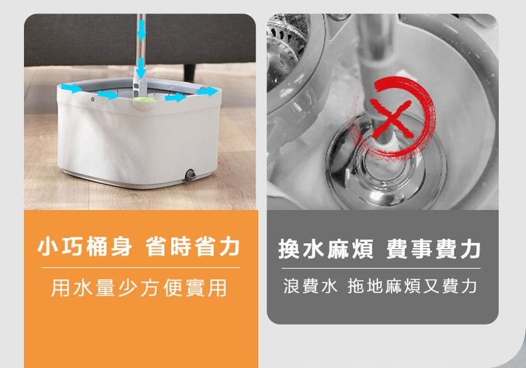 小巧桶身 省時省力，用水量少方便實用，換水麻煩 費事費力，浪費水 拖地麻煩又費力。