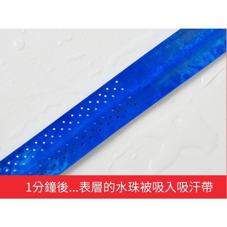 1分鐘後...表層的水珠被吸入吸汗帶。