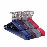 原價$100 -超強防滑不鏽鋼覆膜防滑衣架 凹槽設計(10入)