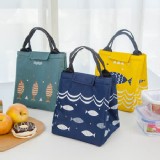 新款加厚大容量圖案保溫保冷野餐袋便當袋（顏色：隨機）