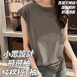 韓國新款 飛飛袖短T