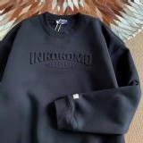 加絨美式立體衛衣-白