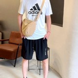 （韓組）外貿原單男女同款冰絲錦綸速乾褲5分短褲一組2條-