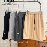 安家冰絲涼感速乾運動短褲-深灰-黑色