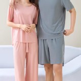 冰絲情侶家居服套裝薄款打底衫內穿透氣套装-女士