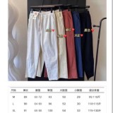 U家亞麻褲子-白-黑-橘紅-米白-深藍