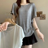 （韓組）大碼不規則荷葉邊短袖