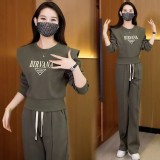 好看又舒適的休閒運動套裝-質感咖-軍綠色