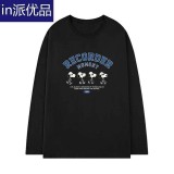 ( 092405 ) #男女同款森系印花長袖T恤-黑