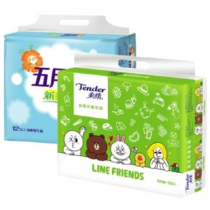 五月花新柔韌抽取衛生紙72包+柔情Line抽取72包特惠組