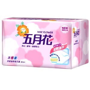 五月花 蓬厚柔頂級抽取式衛生紙100抽x8包