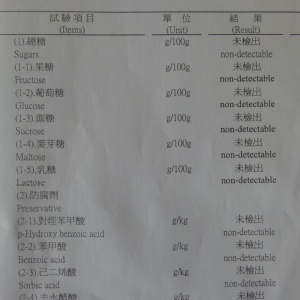 防腐劑檢驗報告