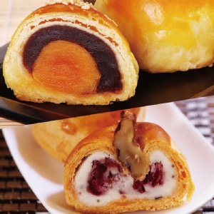 【周老爸-早鳥預購】浪漫好月禮盒(六入蛋黃酥+六入櫻葉酥)