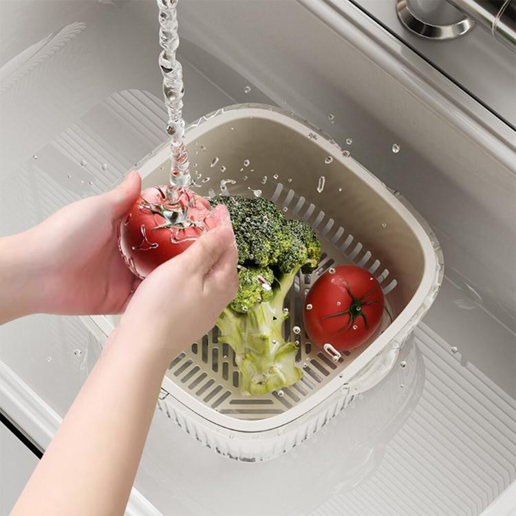 【CityStar】廚房多功能雙層果蔬瀝水籃大中小套組