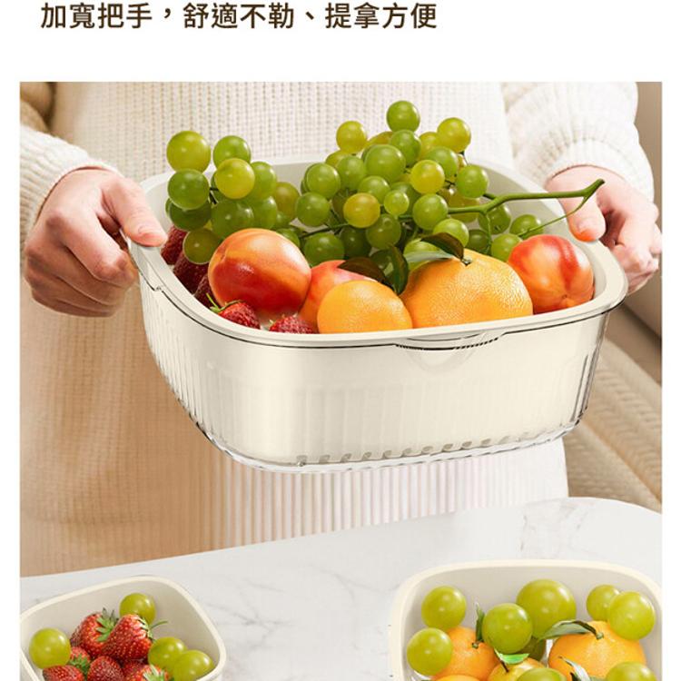 【CityStar】廚房多功能雙層果蔬瀝水籃大中小套組