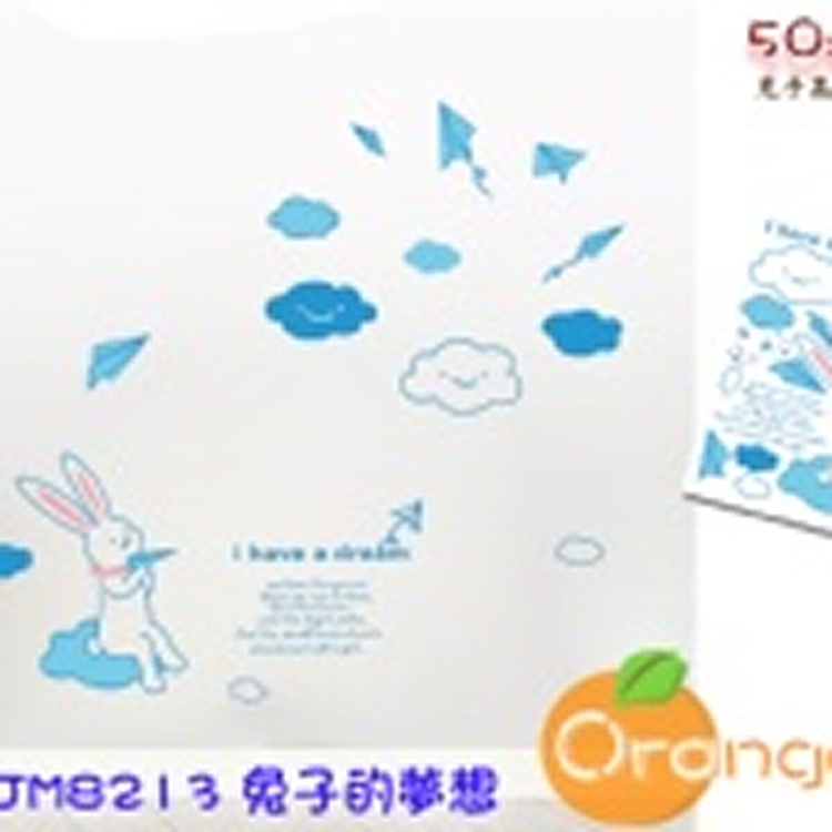 【Orange舖】創意壁貼/牆貼 JM8213兔子的夢想 可重複撕貼