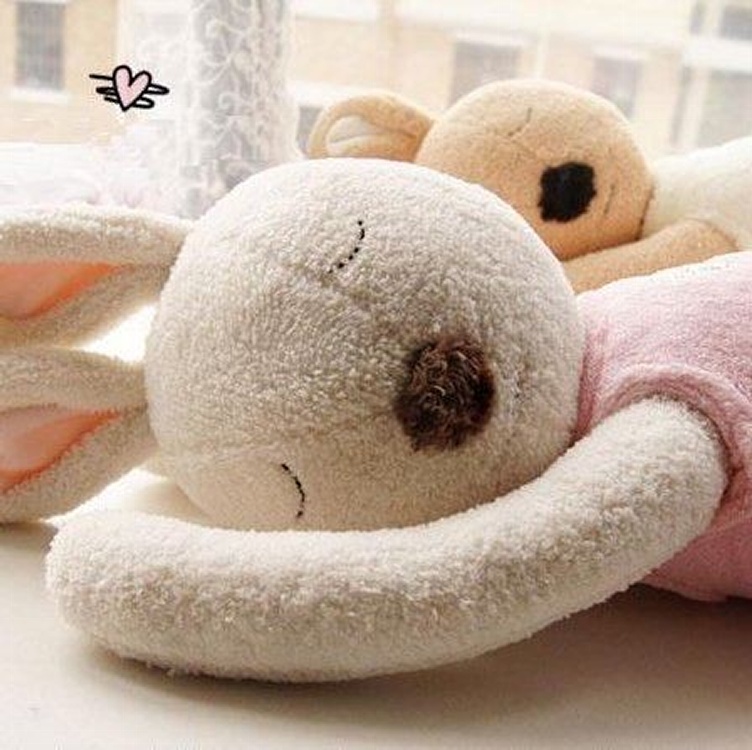 日單-可愛砂糖趴睡兔兔毛絨玩偶