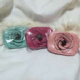 山茶花系列-雙層拉鍊 綠色 桃紅色 粉紅色 綠色 桃紅色 粉紅色 可放手機 或放零錢