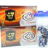 G7卡布奇諾摩卡口味咖啡(效期2015.08.01)買2盒送2盒再加贈500cc耐熱水杯1個