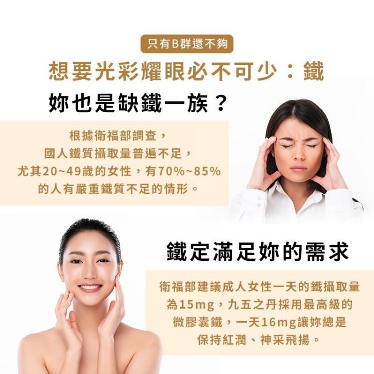 【九五之丹】 天然酵母Ｂ群+微膠囊鐵 (30粒/包)