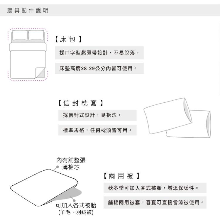 【沐眠居家】100% 40支涼感天絲 雙人床包兩用被四件組【濃情時光】