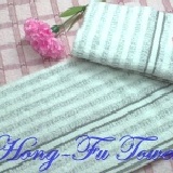 宏富毛巾 竹炭白底橫條緞紋毛巾 《一條重量93.75公克、尺寸:76X33公分都(+-5%)》3條155 特價：$155