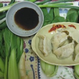 青江菜豬肉水餃 特價：$50