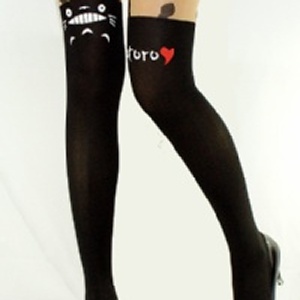 totoro假膝上褲襪