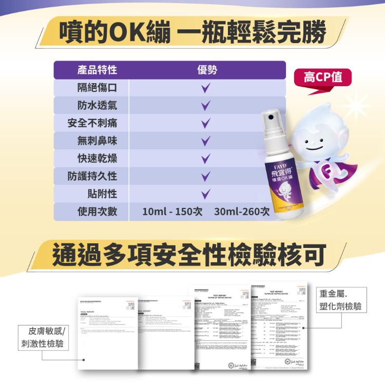 飛宜得Fayd-噴霧OK繃30ml(兒童也適用)