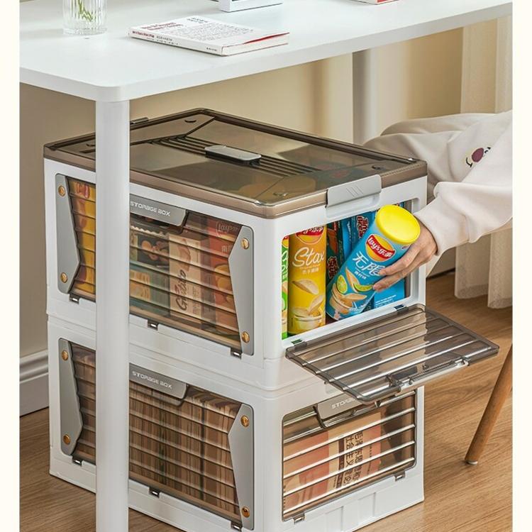 【DaoDi】五開門折疊收納箱滑輪-單層大號磁吸款 (摺疊收納箱/ 滑輪置物箱/收納盒/衣物收納箱)