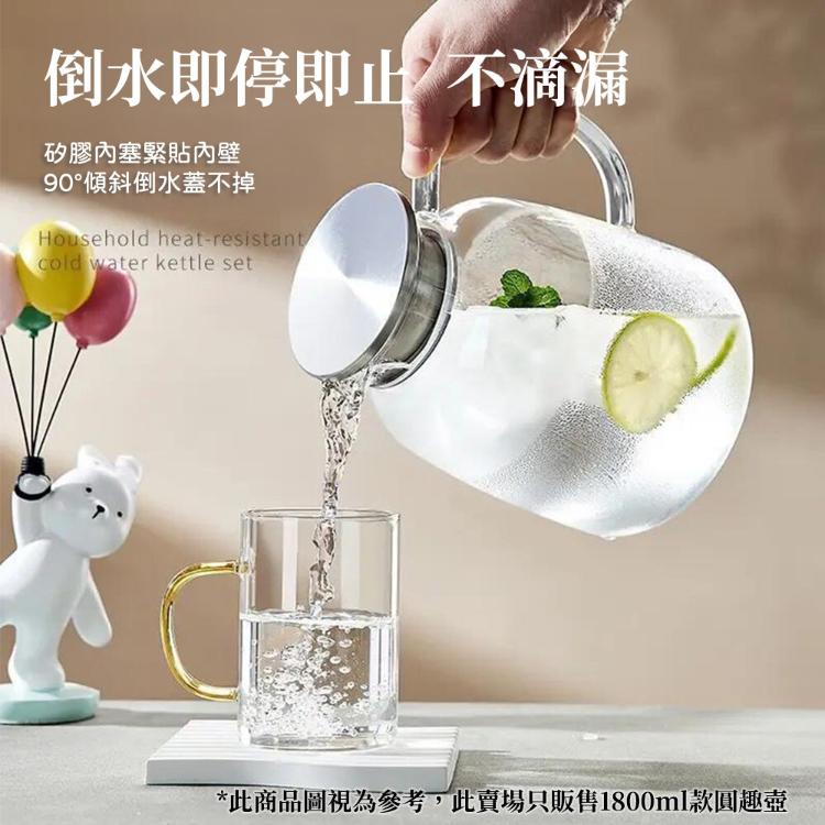 【CityStar】北歐耐熱玻璃圓趣壺(1800ml)