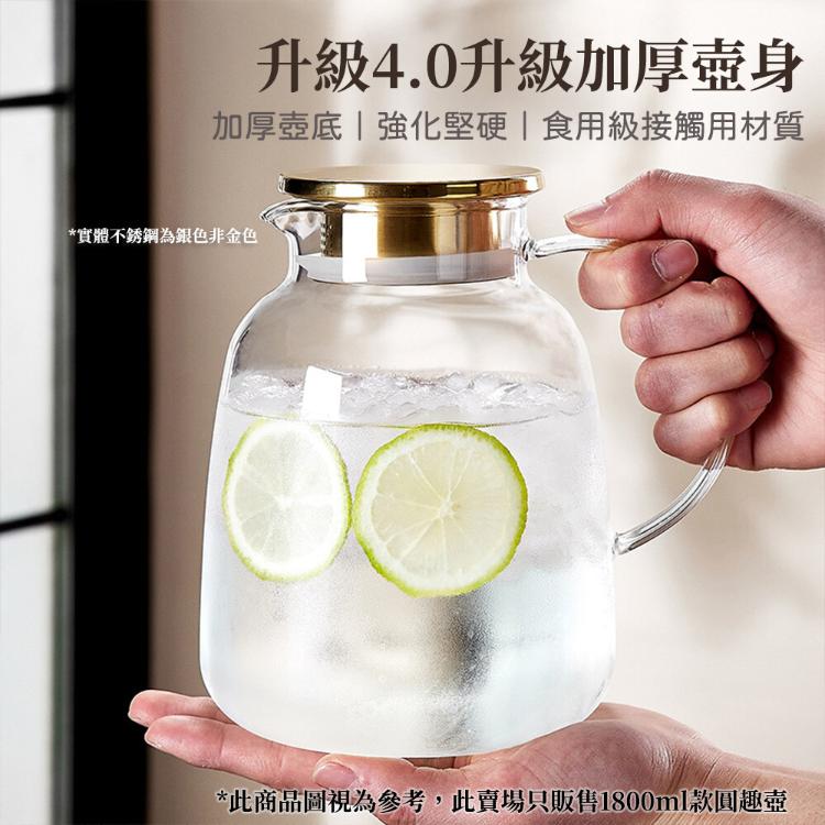 【CityStar】北歐耐熱玻璃圓趣壺(1800ml)