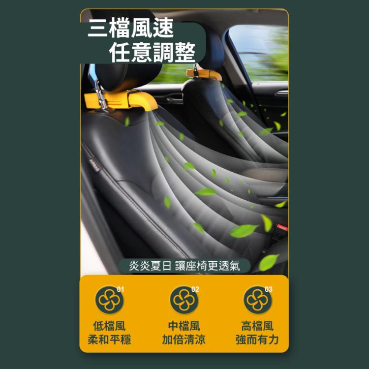 【車用涼感風扇】座椅散熱 USB插頭 三段風速 隨開隨涼