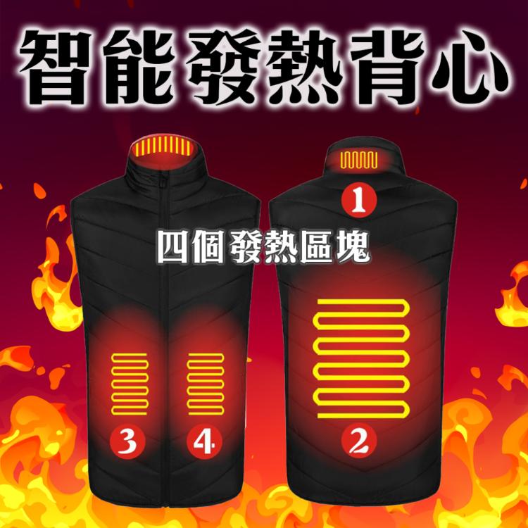 很神奇的【智能發熱背心】USB四區發熱 穿著就暖呼呼 藏在外套裡面 可自行控溫