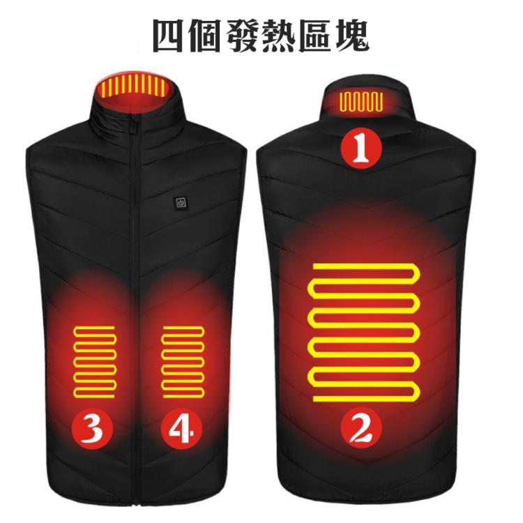 很神奇的【智能發熱背心】USB四區發熱 穿著就暖呼呼 藏在外套裡面 可自行控溫