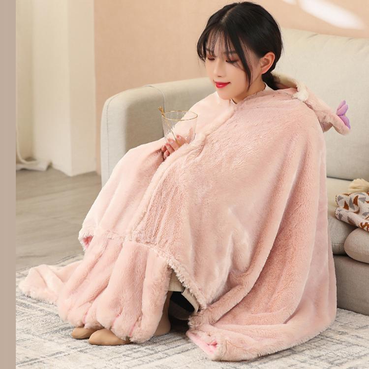 【小狐狸懶人毯】粉粉嫩嫩的造型 Linabell 粉紅狐狸 玲娜貝爾 披肩 送禮 交換禮物