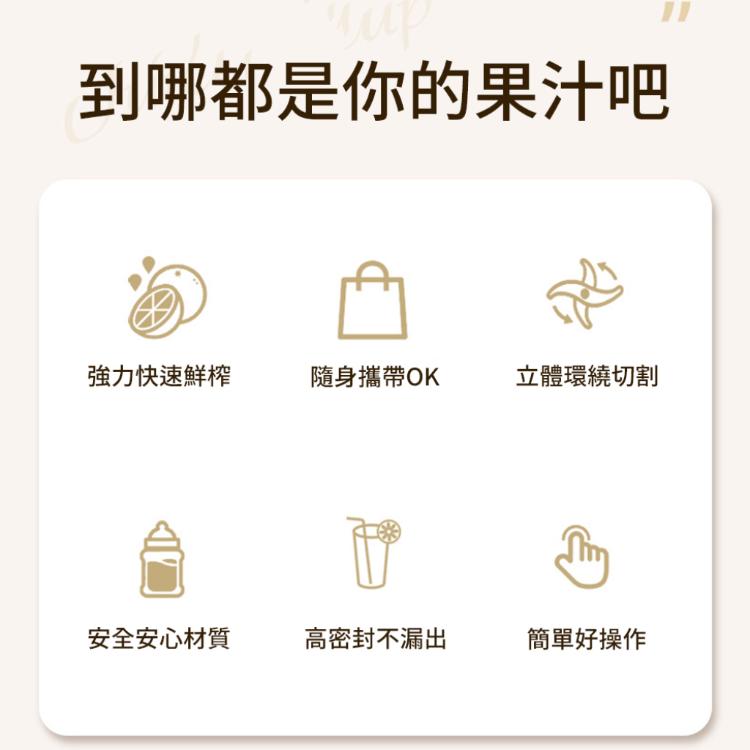 隨時隨地喝綠拿鐵【充電式隨行果汁機 榨汁機】6刀頭 不鏽鋼 無線 充飽電即可使用 冰沙 奶昔 外出好