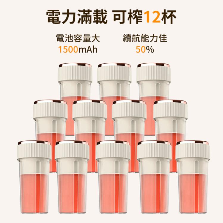 隨時隨地喝綠拿鐵【充電式隨行果汁機 榨汁機】6刀頭 不鏽鋼 無線 充飽電即可使用 冰沙 奶昔 外出好