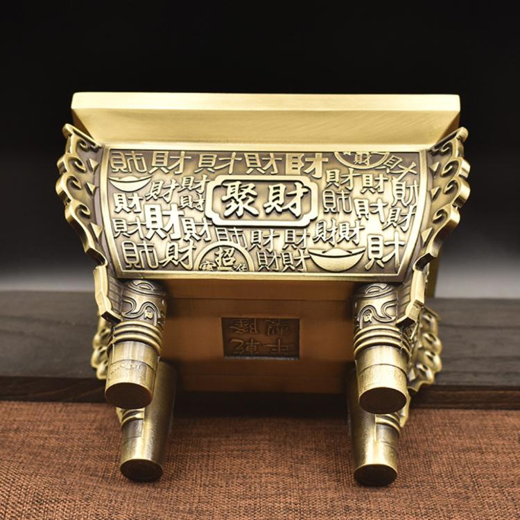 黃銅招財進寶方鼎擺飾 鼎爐