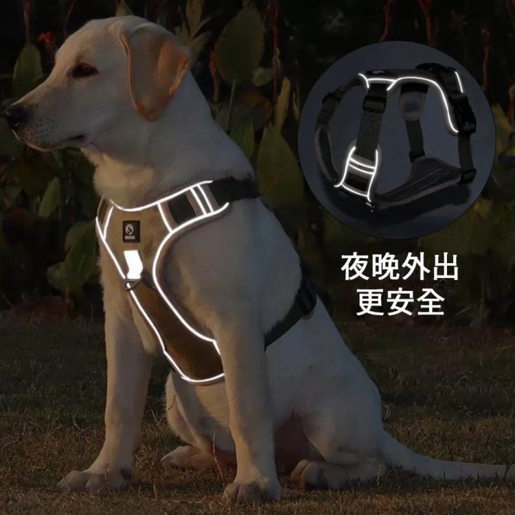 【可調節式舒適狗背心牽繩】 反光條