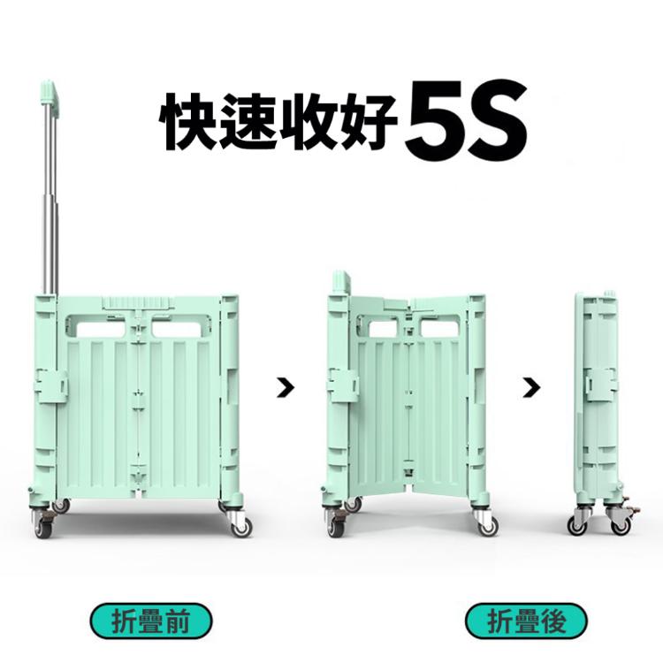 外出便利【折疊推車】拉車 摺疊車 馬卡龍色系 航空規格 拉桿 外出採買 野餐 輪車 收納箱 置物箱