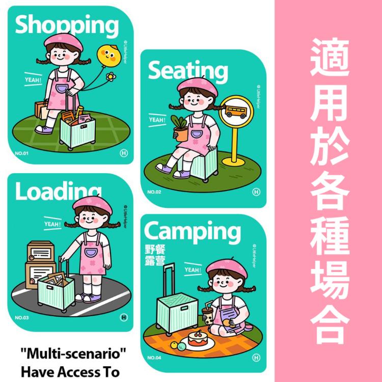 外出便利【折疊推車】拉車 摺疊車 馬卡龍色系 航空規格 拉桿 外出採買 野餐 輪車 收納箱 置物箱