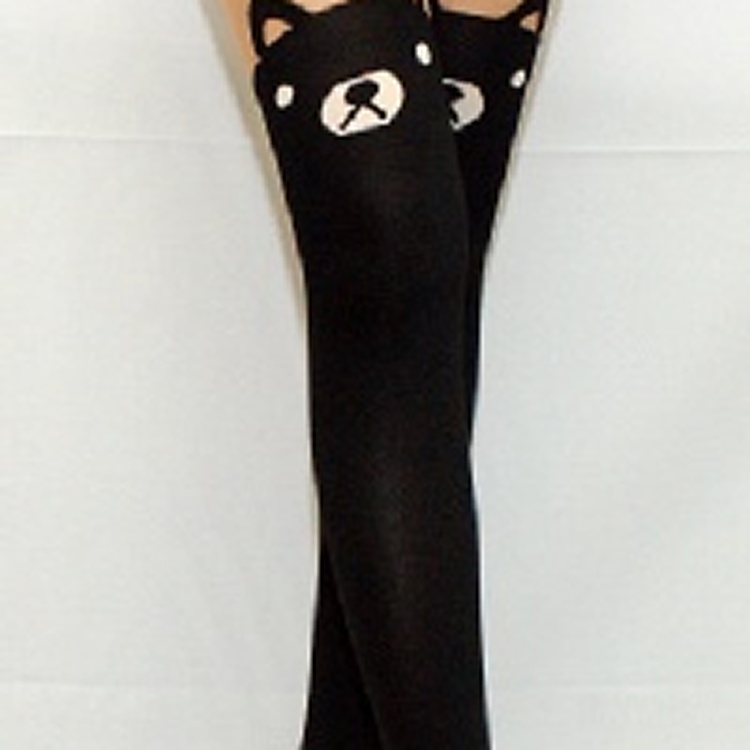 尖耳熊假膝上褲襪