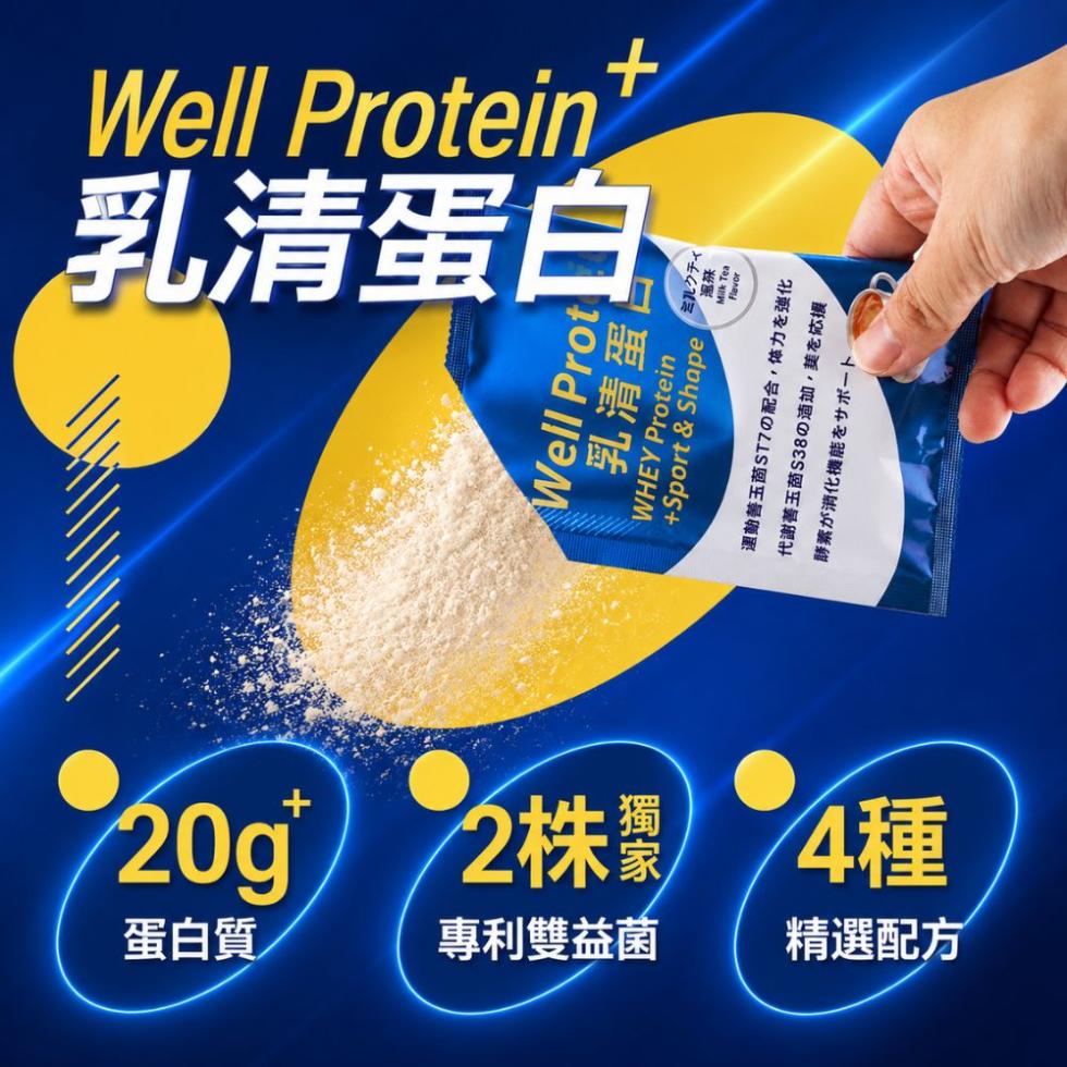 【Wellness】Well Protein+乳清蛋白(奶茶)7包/盒,Protein,Wellness,WellLab優研生活,沖泡飲,乳清蛋白