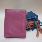 『特』(預購)真皮•純羊皮短款糖果色雙拉鍊兩折錢包•短夾•多色