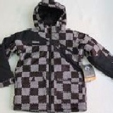 ☆【B228】男大童款鋪棉專業雪衣/外套 (防寒 抗水 防風) 碼12T 黑格